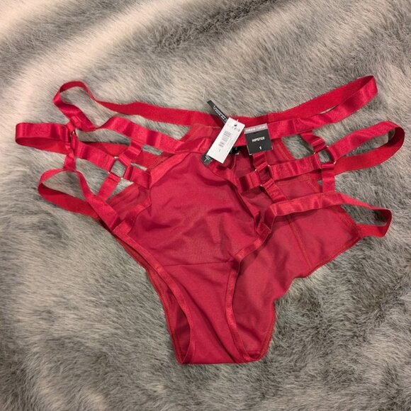 NWT Torrid Red OVERT STRAPPY MESH HIPSTER PANTY Panties Size 1 - 1x 14-16 - Picture 5 of 5